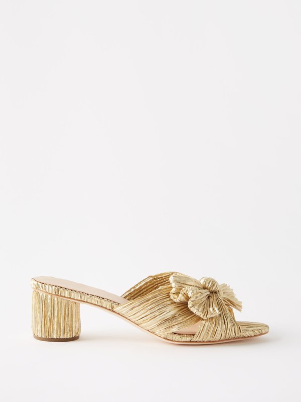 Loeffler Randall Emilia 50 pleated-lamé sandals