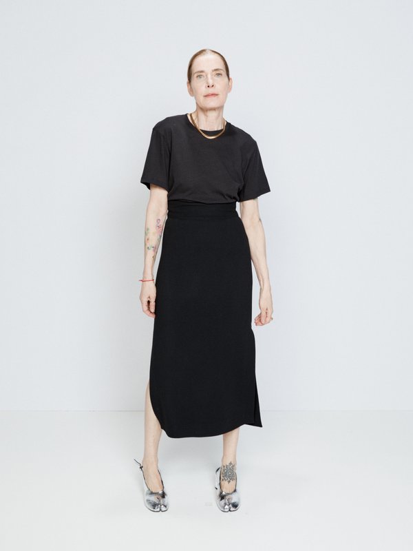 Raey High-rise organic wool-blend pencil skirt