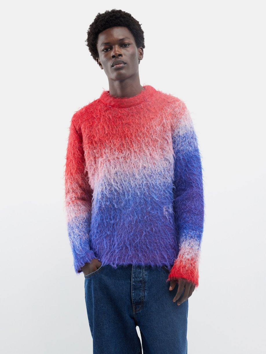 Blue Dégradé mohair-blend sweater ERL MATCHESFASHION UK
