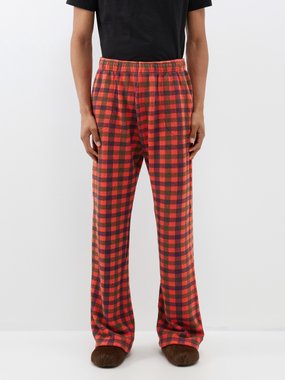 ERL Checked fleece-cotton trousers