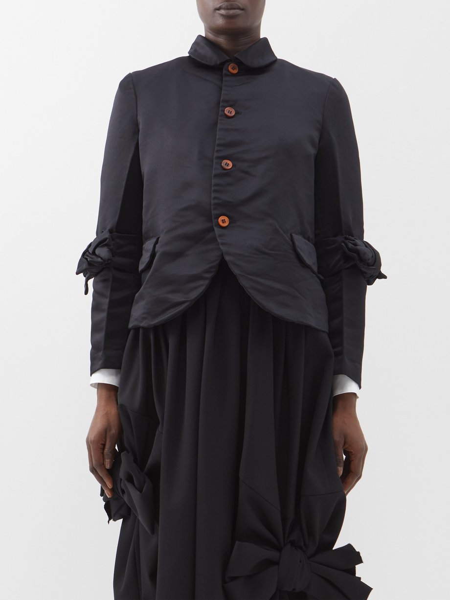 Black Bow-accented satin jacket | Comme des Garçons Girl | MATCHES UK