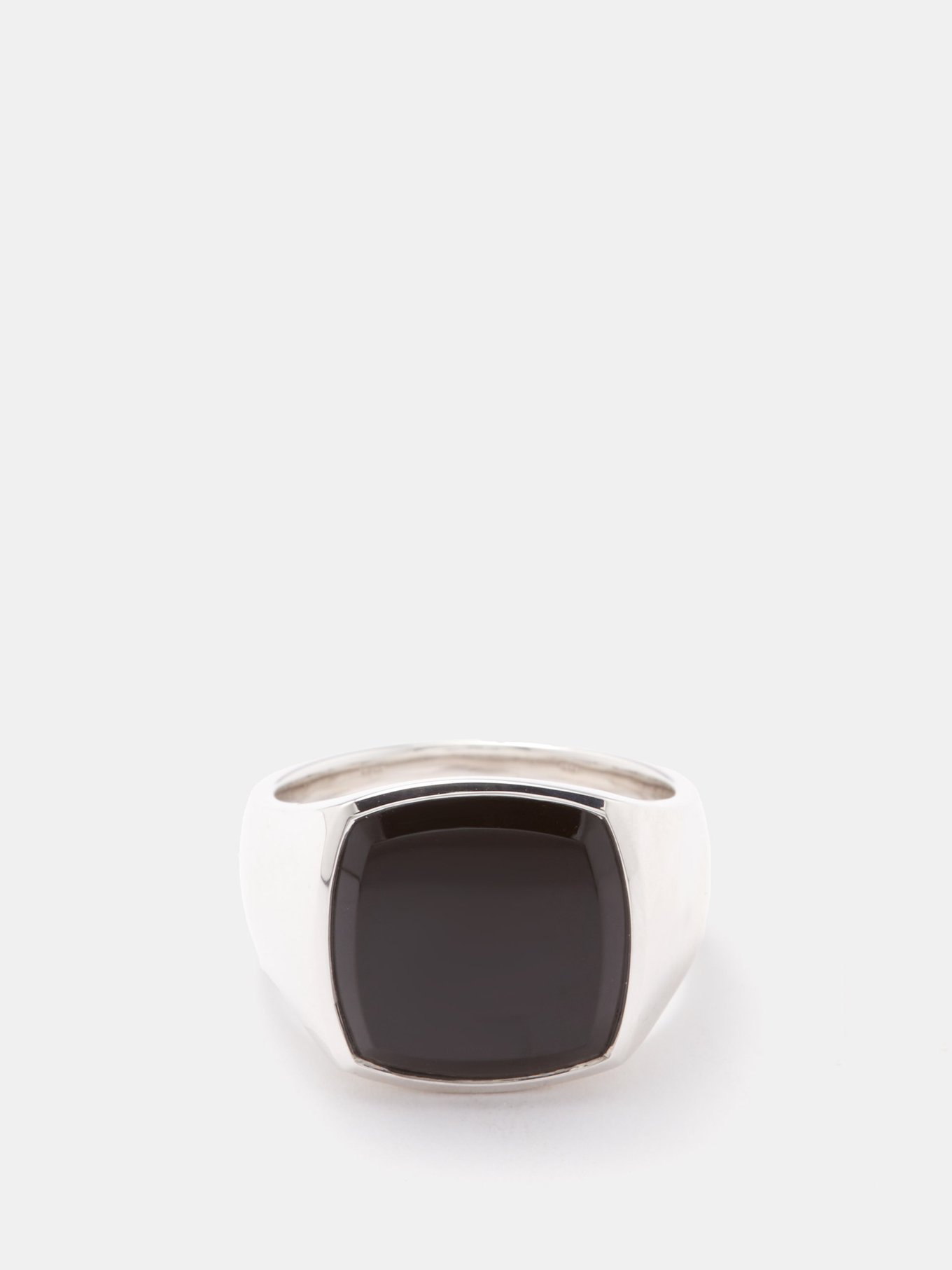 Silver Cushion onyx & sterling-silver signet ring | Tom Wood