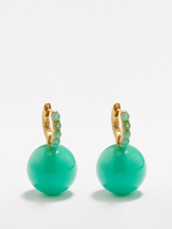 Irene Neuwirth Gumball chrysoprase & 18kt gold earrings