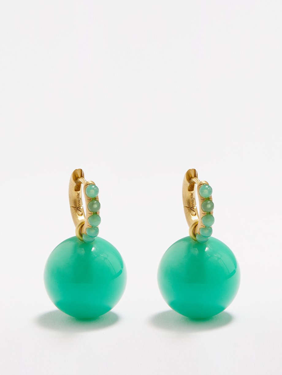 Irene Neuwirth Gumball chrysoprase & 18kt gold earrings