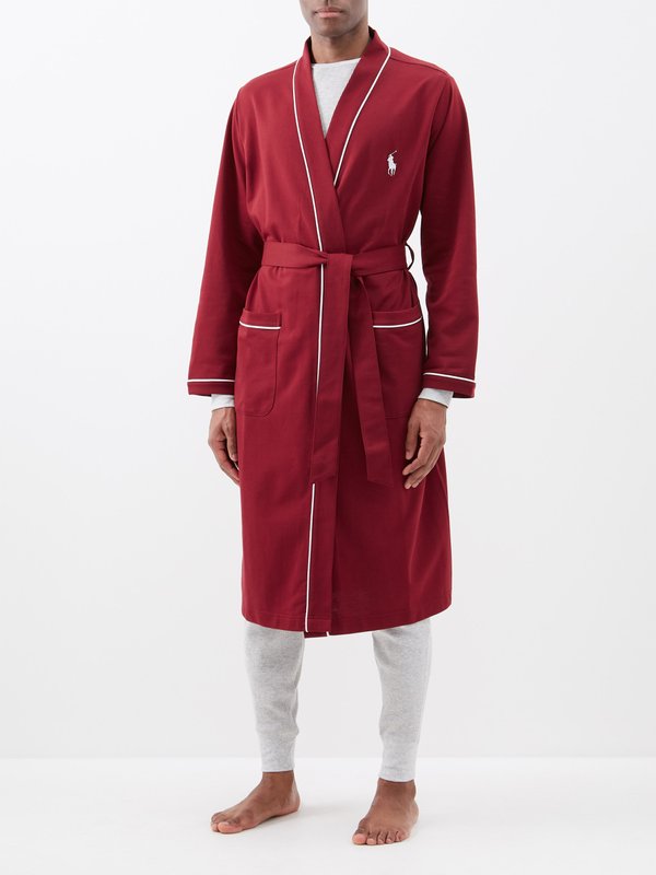 Polo Ralph Lauren Logo-embroidered cotton-blend jersey robe