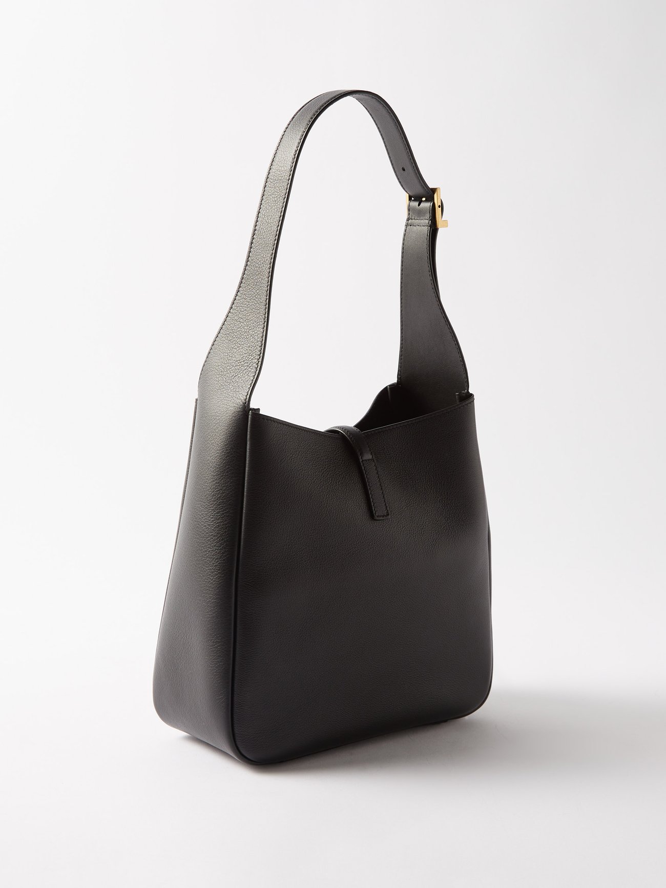 Saint Laurent Le 5 A 7 Mini In Satin Black Shoulder Bag - MyDesignerly
