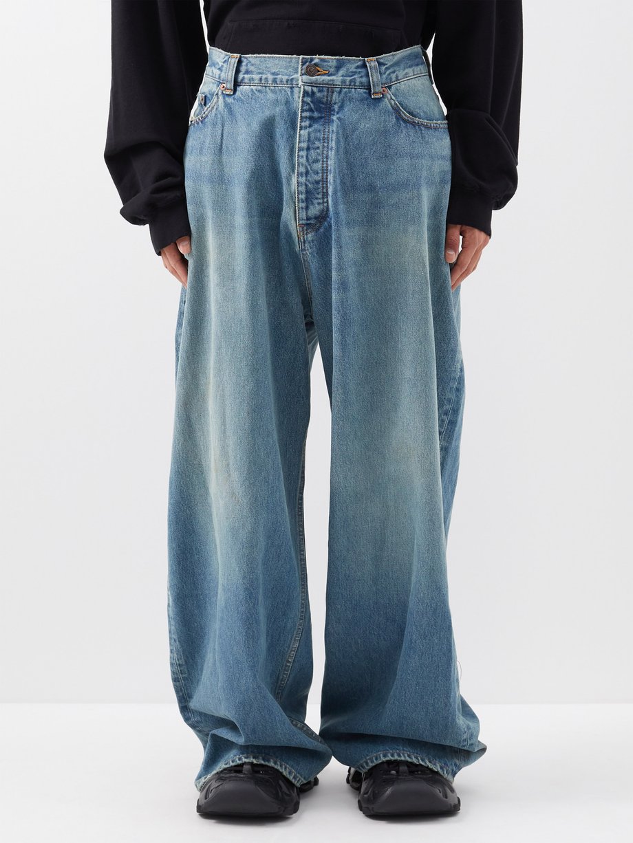 Blue Oversized wide-leg jeans, Balenciaga
