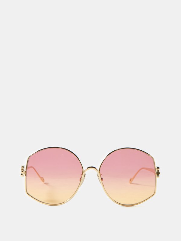 LOEWE Eyewear (LOEWE) Oversized round metal sunglasses