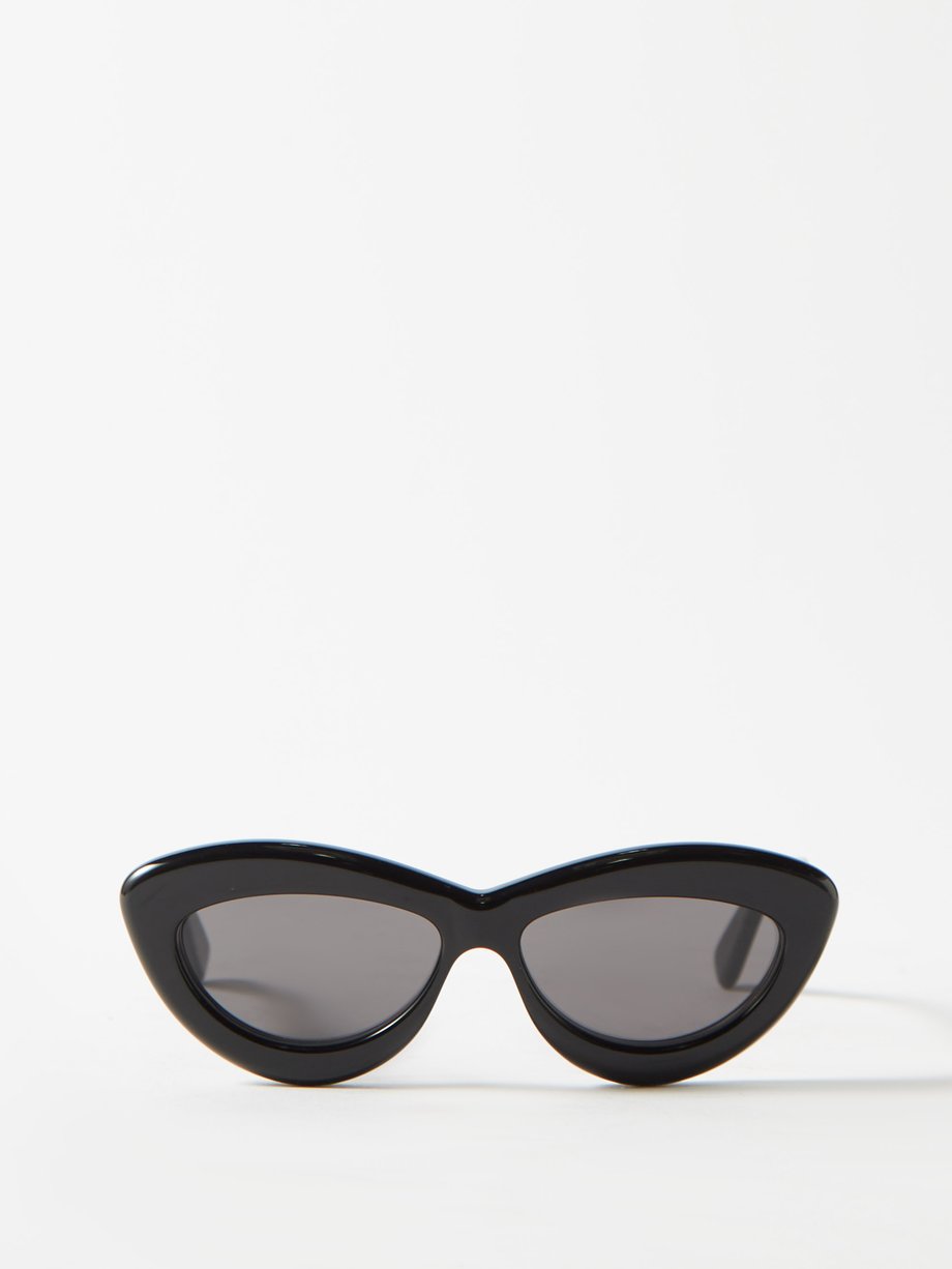 Black Oversized cat-eye acetate sunglasses | LOEWE | MATCHES UK