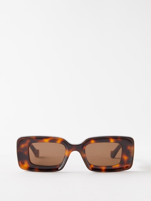 LOEWE Eyewear (LOEWE) Rectangular tortoiseshell-acetate sunglasses