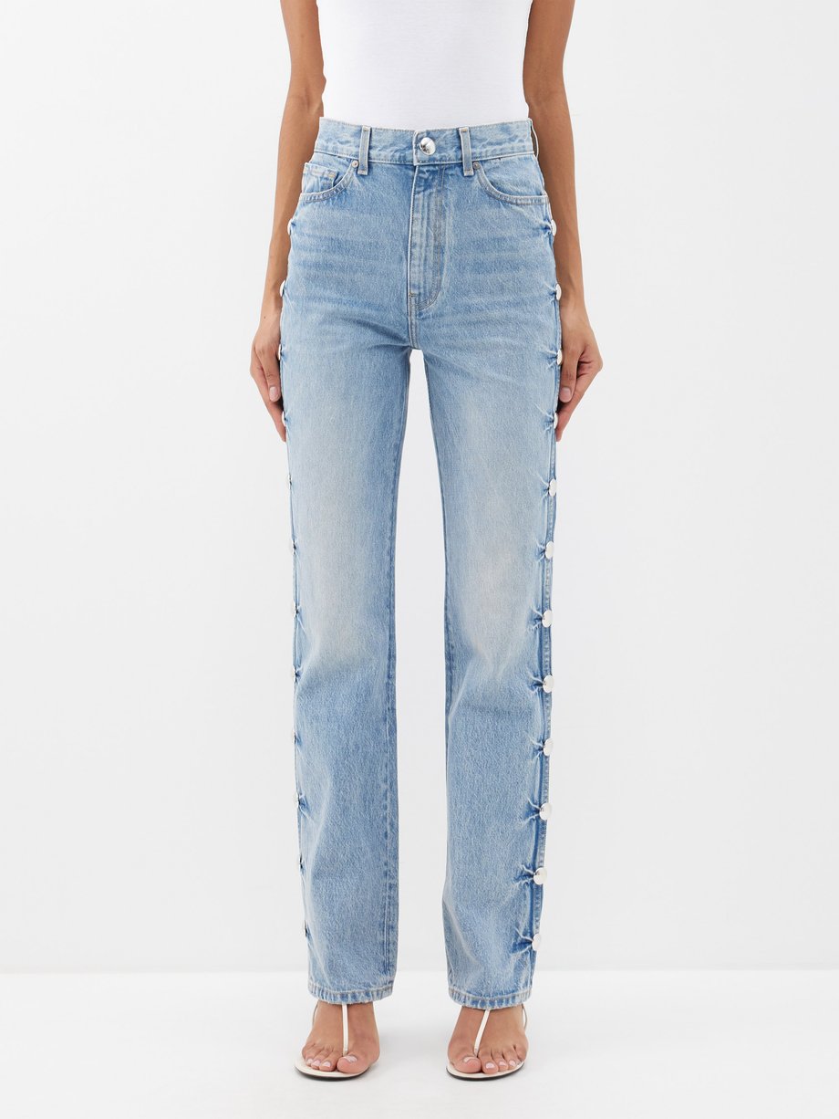 Blue Danielle studded straight-leg jeans | Khaite | MATCHESFASHION AU