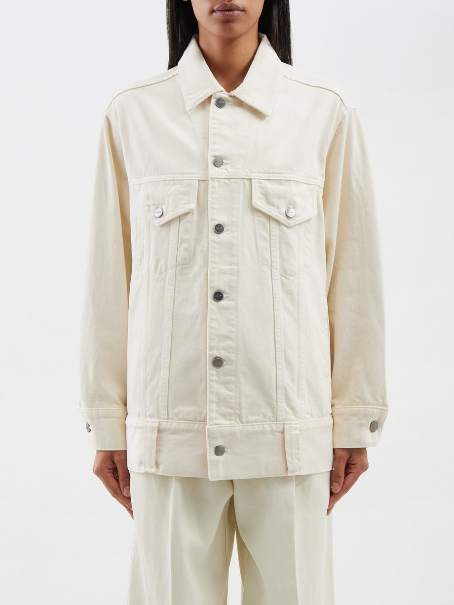 White Grizzo oversized denim jacket | Khaite | MATCHES UK