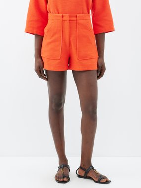Lisa Marie Fernandez Textured cotton-blend wide-leg shorts