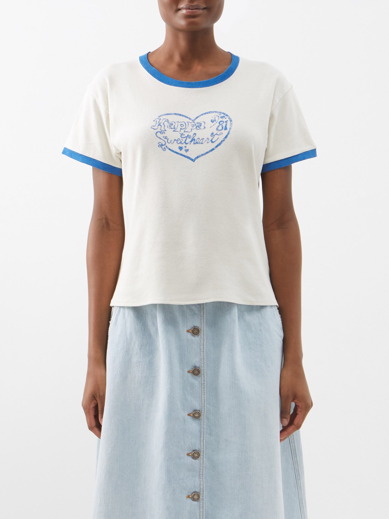 dood bout revolutie White Kappa Sweetheart-print cotton-jersey T-shirt | ERL | MATCHESFASHION US