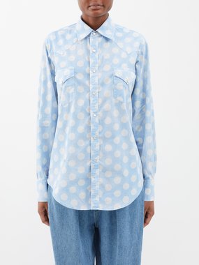 ERL Polka-dot cotton-poplin shirt