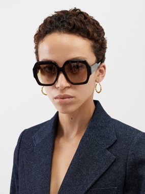 Chloé Eyewear Chloé Gayia oversized acetate ReAce sunglasses