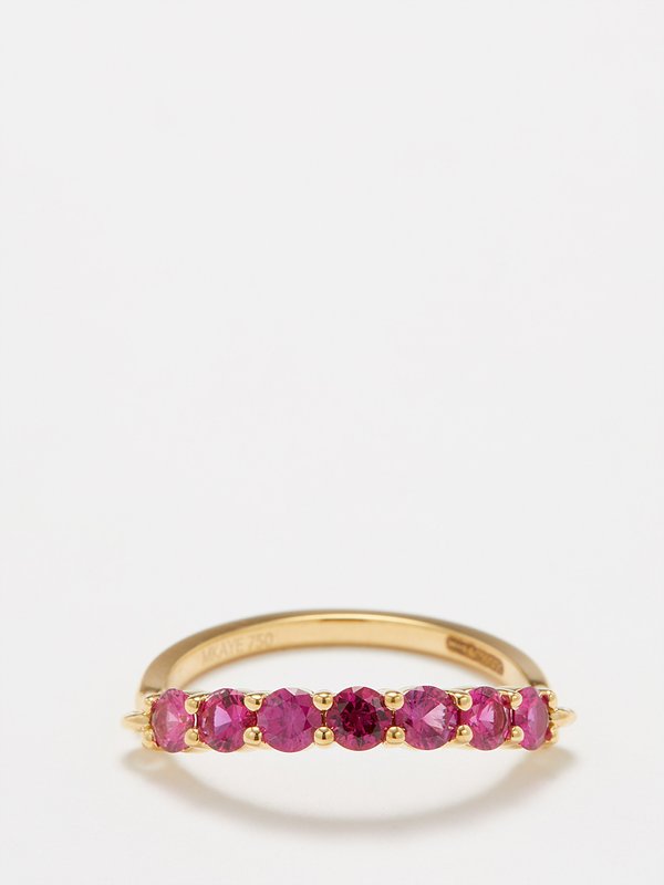 Melissa Kaye Lenox sapphire & 18kt gold ring