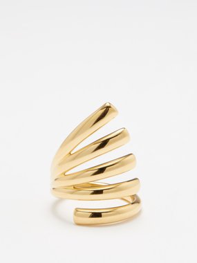 Melissa Kaye Dylan 18kt gold coil ring