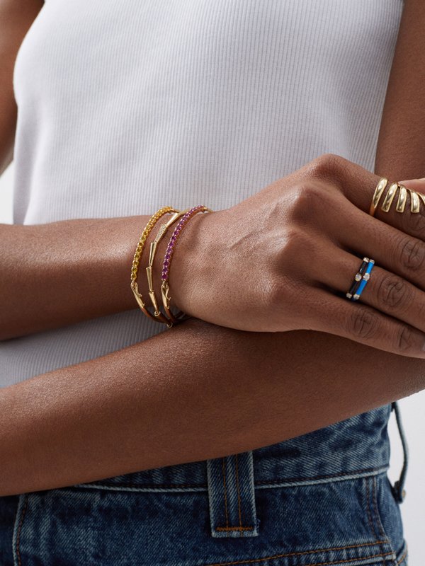 Melissa Kaye Lenox sapphire & 18kt gold bracelet