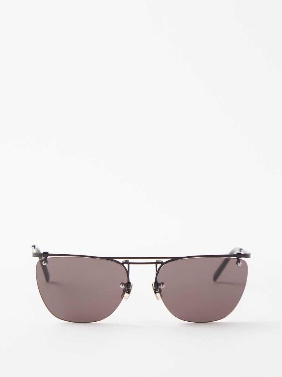 Saint Laurent Eyewear (Saint Laurent) Rimless square metal sunglasses