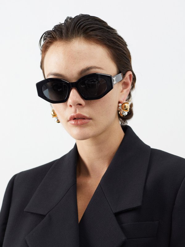 Celine Eyewear Triomphe oval acetate sunglasses