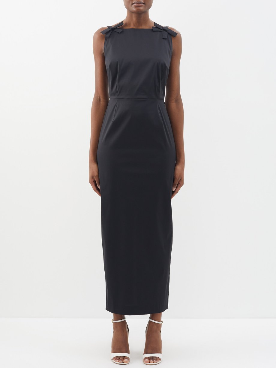 Black Kim open-back taffeta maxi dress | BERNADETTE | MATCHES UK