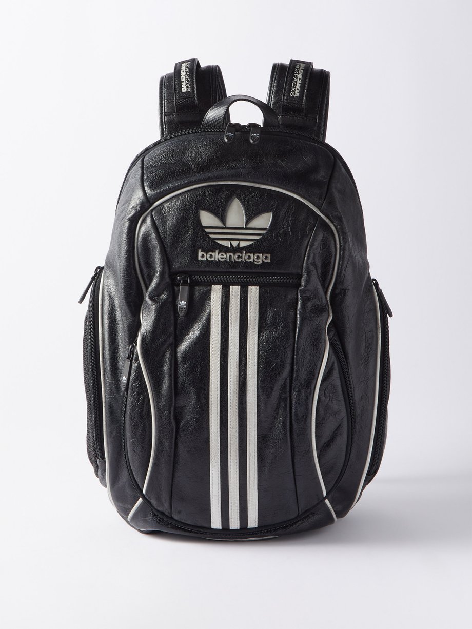 Black X adidas trefoil-logo backpack | Balenciaga | MATCHESFASHION US