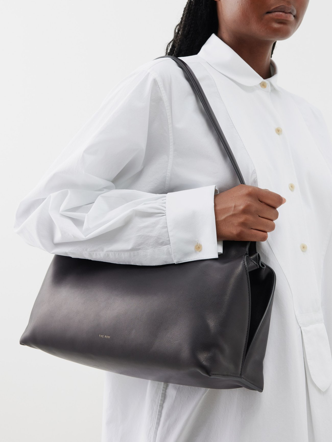 The Row Sienna Leather Shoulder Bag