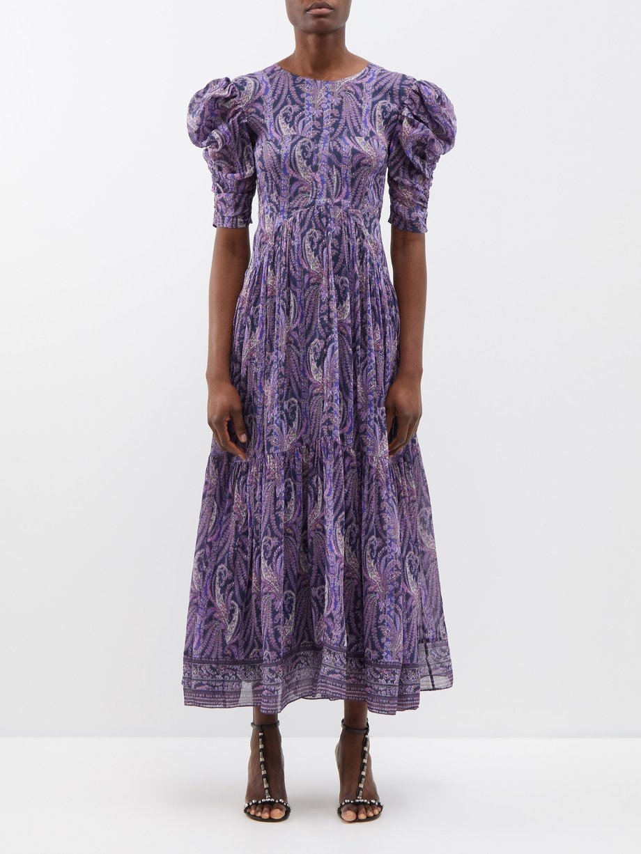 Purple Bealisa paisley-print cotton-blend dress | Isabel Marant ...