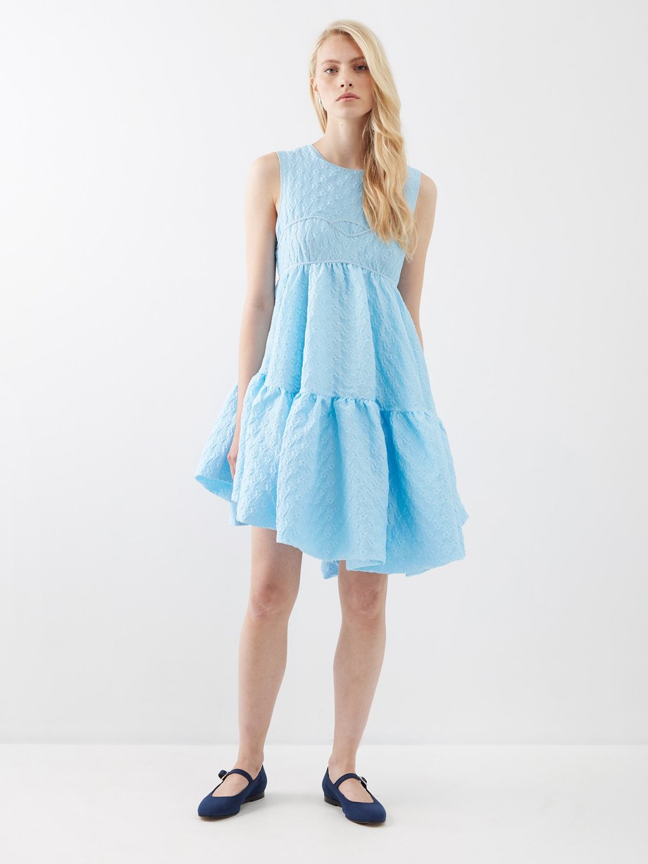 Blue Louise floral-embossed matelassé dress | Cecilie Bahnsen ...