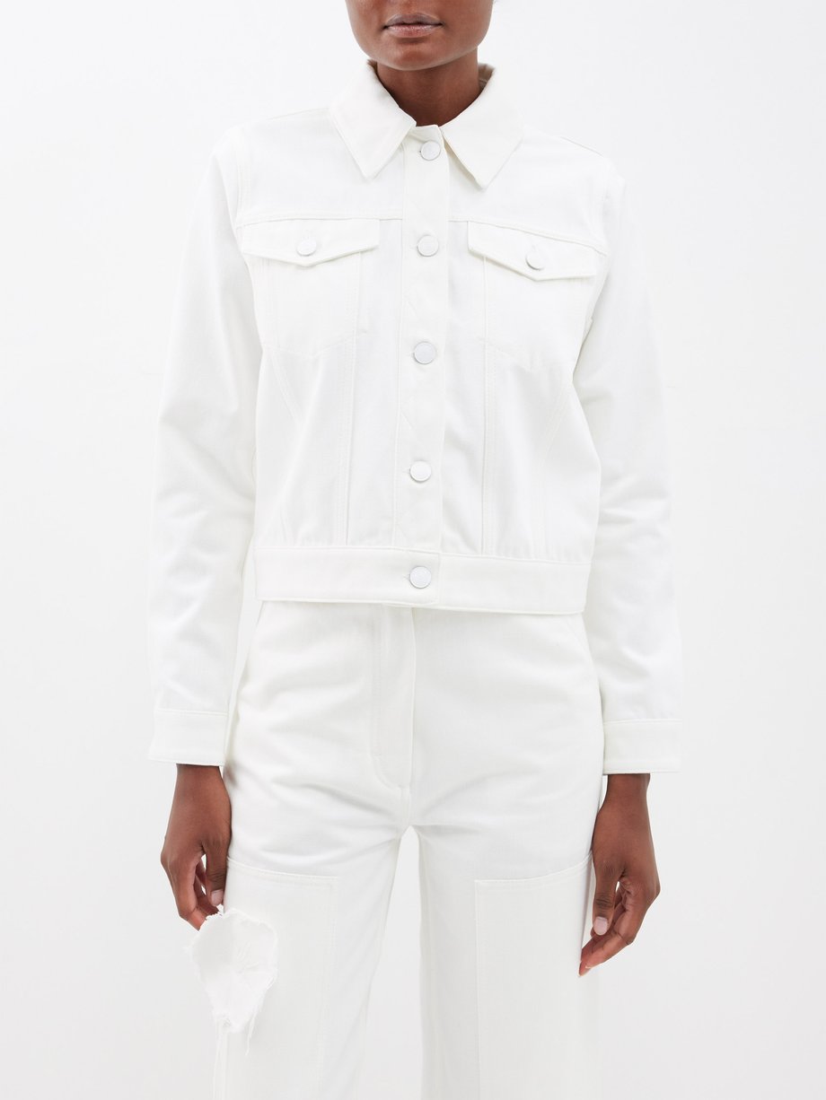 White Sasha open-back denim jacket | Cecilie Bahnsen | MATCHES UK