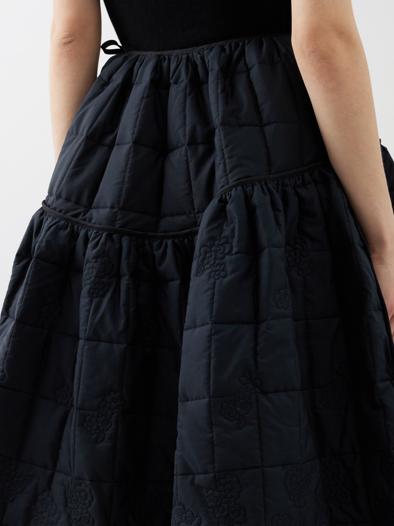 ROSIE  SKIRT QUILTED COTTON BLACK