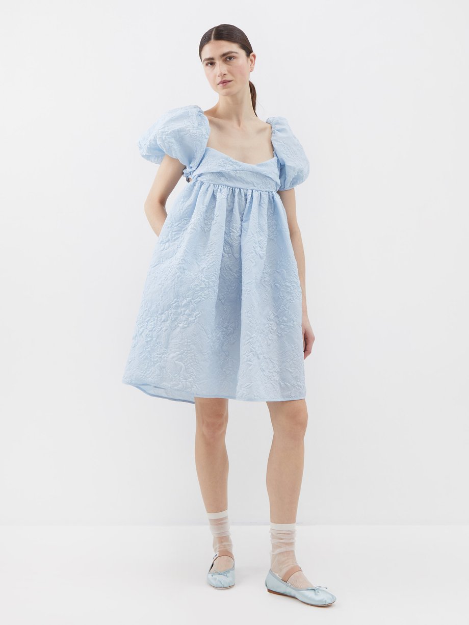 Susanne puff-sleeve matelassé mini dress