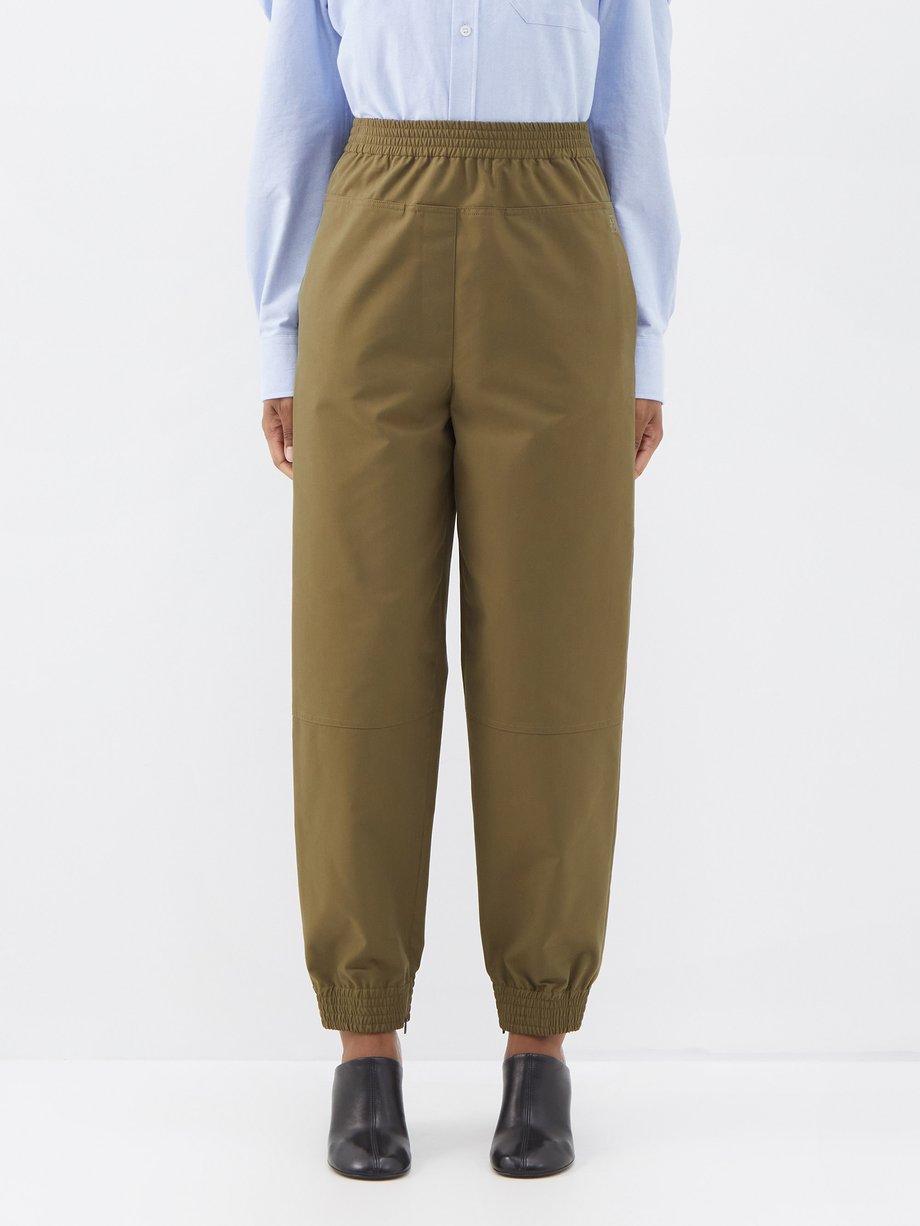 Green Straight-leg cotton-blend gabardine trousers | LOEWE ...