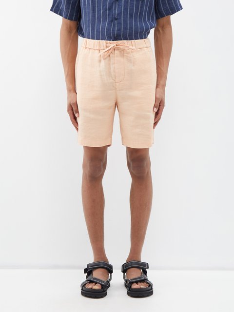 Beige Drawstring-waist cotton-corduroy shorts, ERL