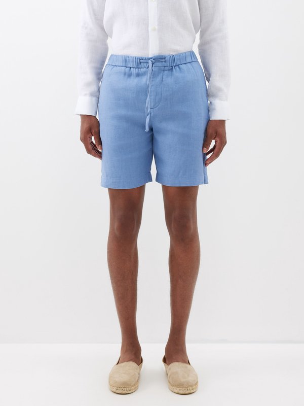 Frescobol Carioca Felipe drawstring-waist linen-blend shorts