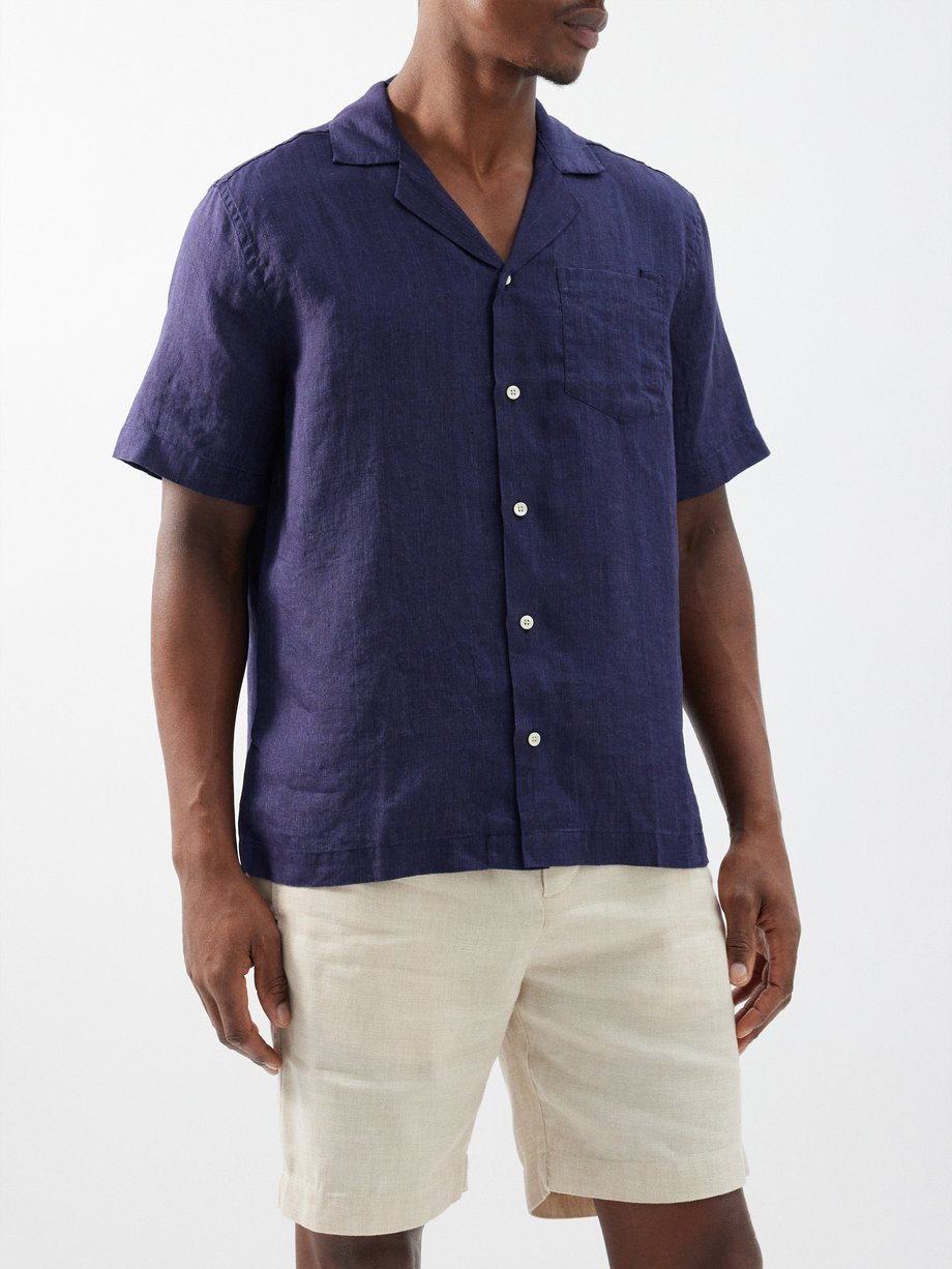 Frescobol Carioca Angelo linen short-sleeved shirt