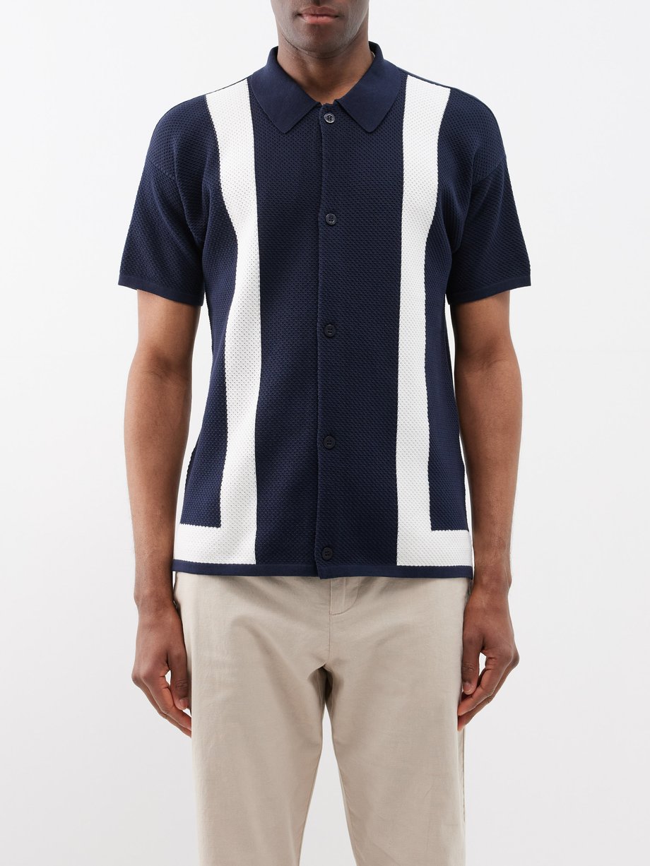 Frescobol Carioca Barretos two-tone cotton polo shirt