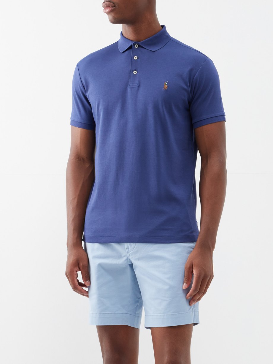 Navy Custom-fit Pima-cotton polo shirt | Polo Ralph Lauren ...