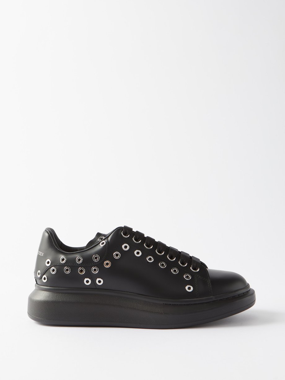 Black Oversized studded leather trainers | Alexander McQueen ...