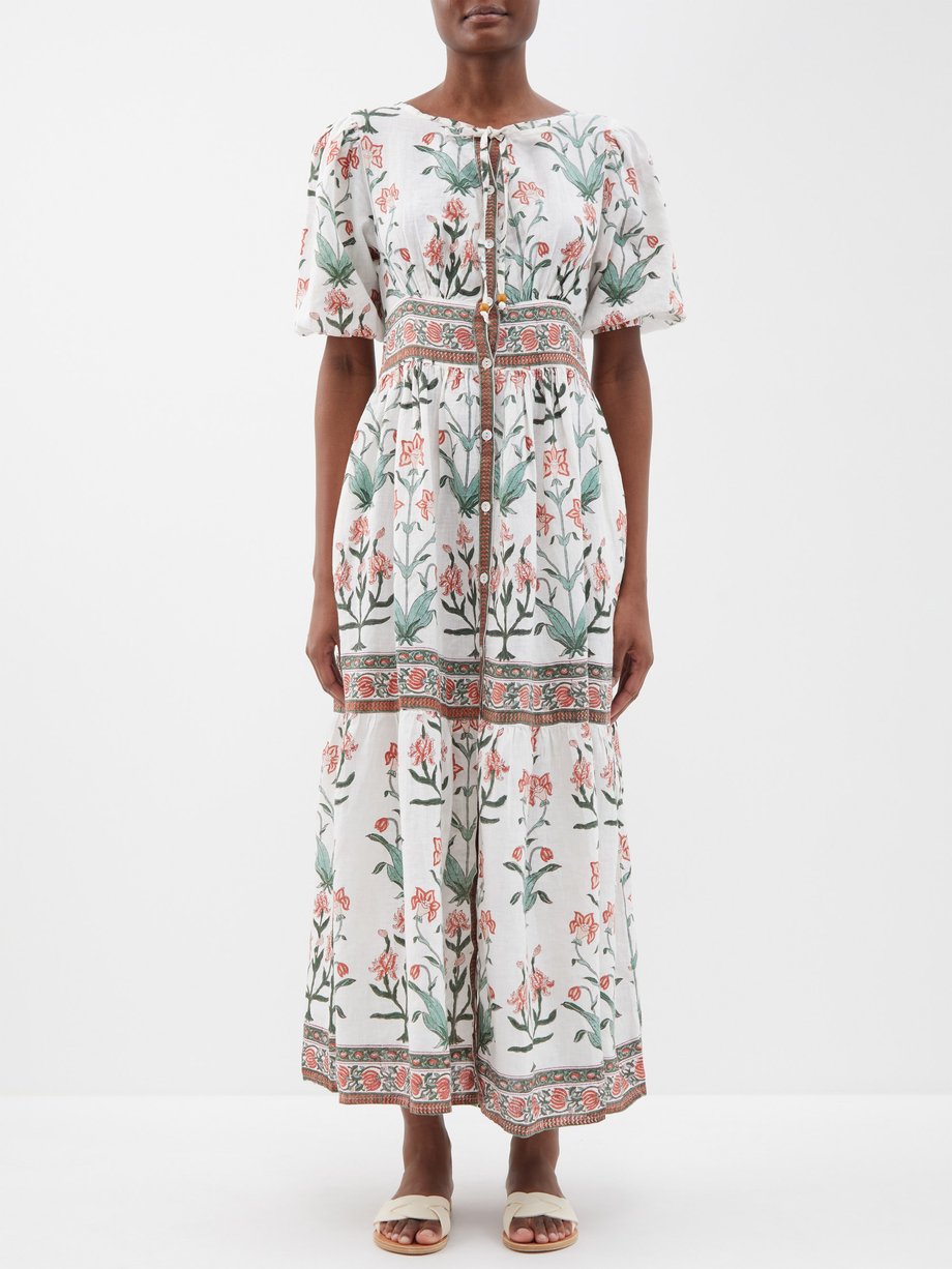White Camilla floral-print maxi dress | Artwear | US