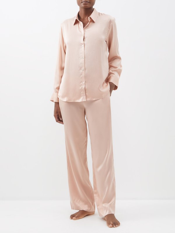 Asceno London sandwashed-silk pyjama shirt