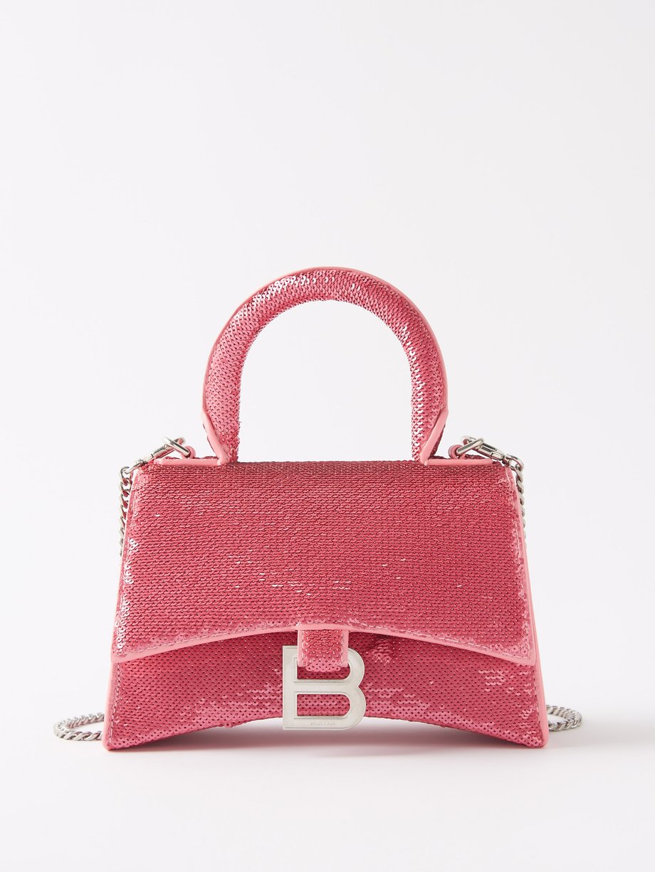 Hourglass Mini Wallet On Chain in Pink  Balenciaga  Mytheresa