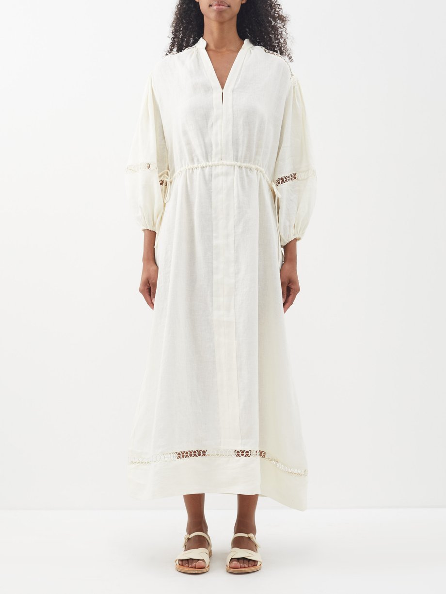 Neutral Ismena drawstring-waist linen dress | Boteh | MATCHES UK