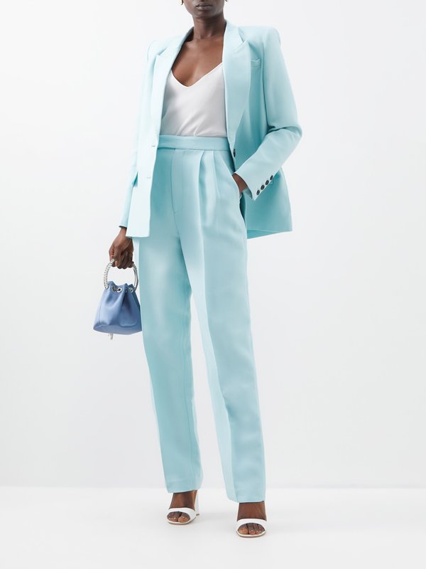 Roland Mouret High-rise pleated wool-blend suit trousers