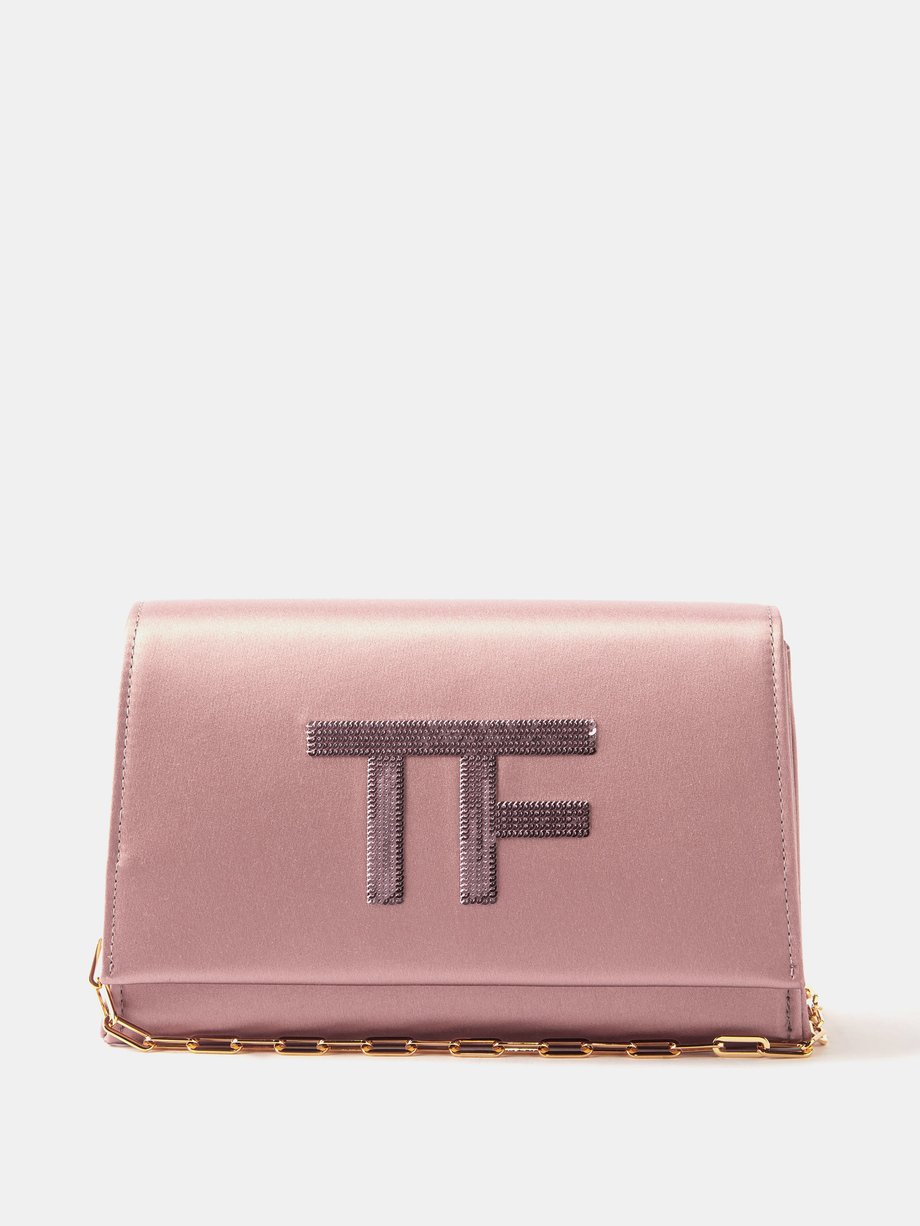 Pink Disco sequin-embellished silk-satin clutch bag, Tom Ford
