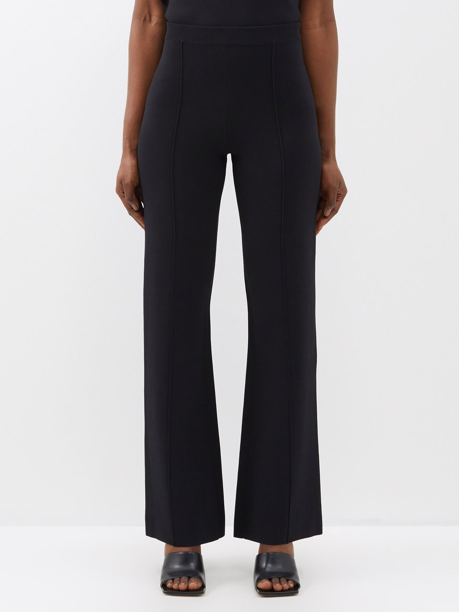 Black Walter knitted flared-leg trousers | CLEA | MATCHESFASHION UK