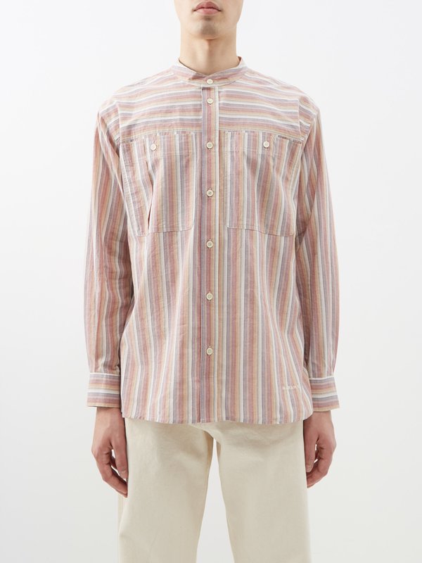 Isabel Marant Stand-collar striped cotton shirt