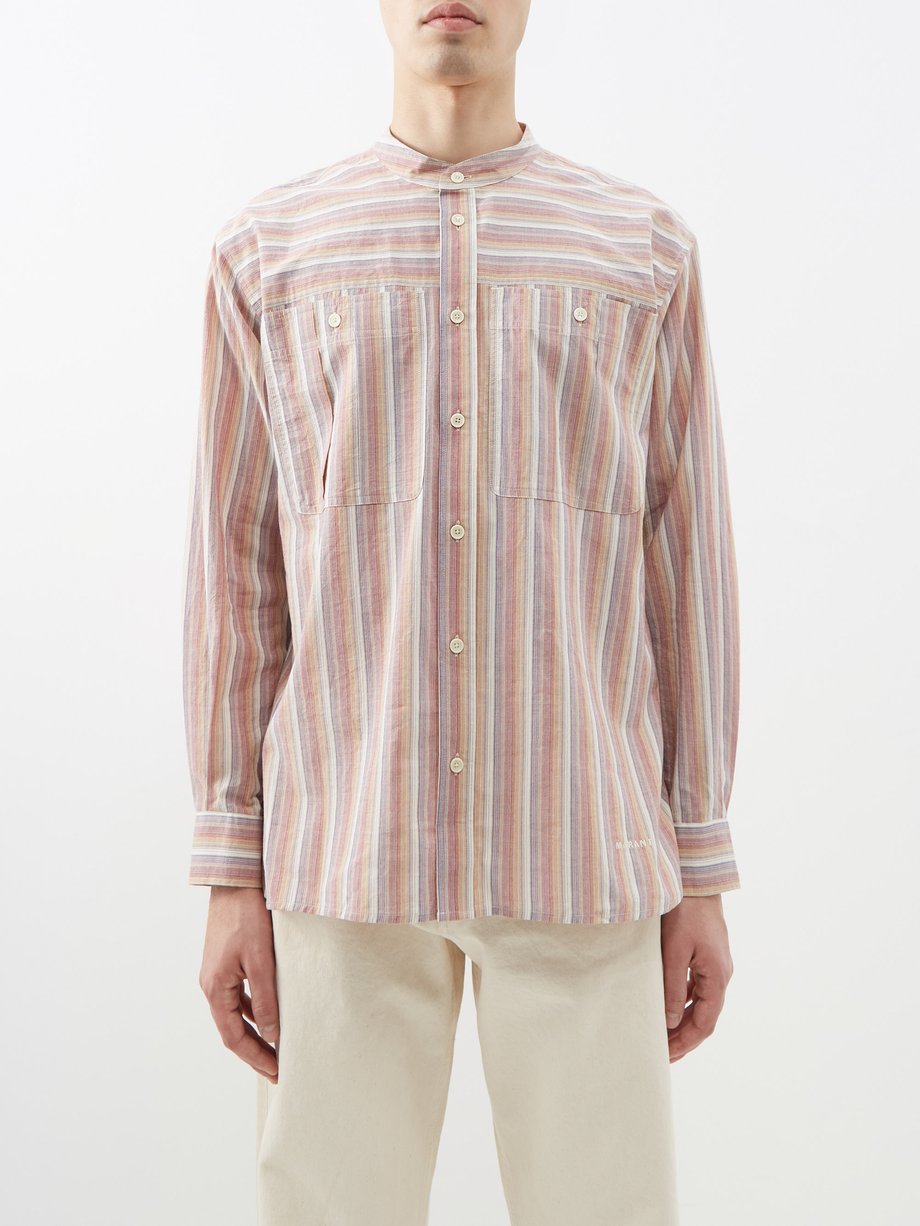 Isabel Marant Stand-collar striped cotton shirt