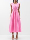 Pink Zorina cut-out cotton-poplin midi dress | Aje | MATCHESFASHION UK